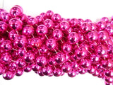 60" 18mm Round Metallic Hot Pink Mardi Gras Beads - Case (5 Dozen)