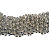 48" 14mm Round Metallic Silver Mardi Gras Beads - Case (10 Dozen)