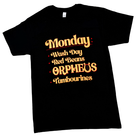 Cotton T-Shirt - "Monday. Red Beans. Orpheus. Tambourines." (4-Piece Pack, S/M/L/XL)
