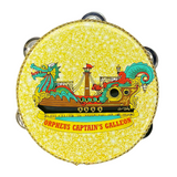 Captain's Green Metallic Wood with Gold Trim Tambourine (Each)