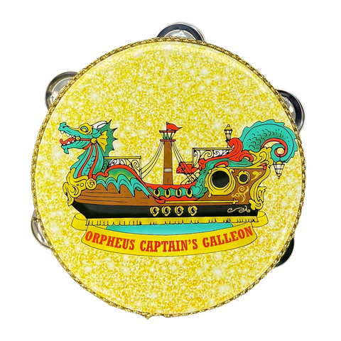 Captain's Green Metallic Wood with Gold Trim Tambourine (Each)