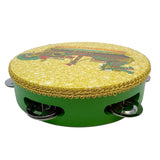Captain's Green Metallic Wood with Gold Trim Tambourine (Each)