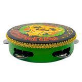 Tambourine- Green Metallic Wood with Orpheus Logo (Each)