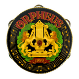 Tambourine- Green Metallic Wood with Orpheus Logo (Each)
